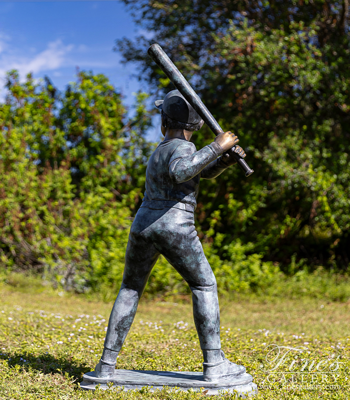 Bronze Statues  - Batter Up Baseball Player In Bronze - BS-875